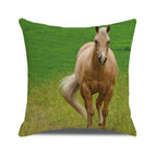 Horse Pattern Pillow Cover Running Horses Cotton Linen Square Cushion Cover Standard Pillowcase for Men Women Home Decorative Sofa Armchair Bedroom Livingroom Farmhouse 45x45CM Stevvex