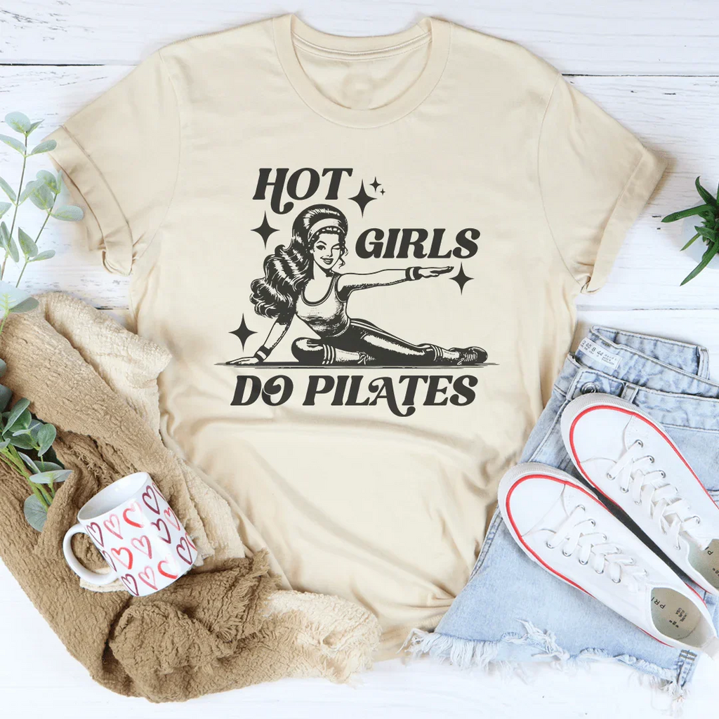 Hot Girls Do Pilates Tee Peachy Sunday