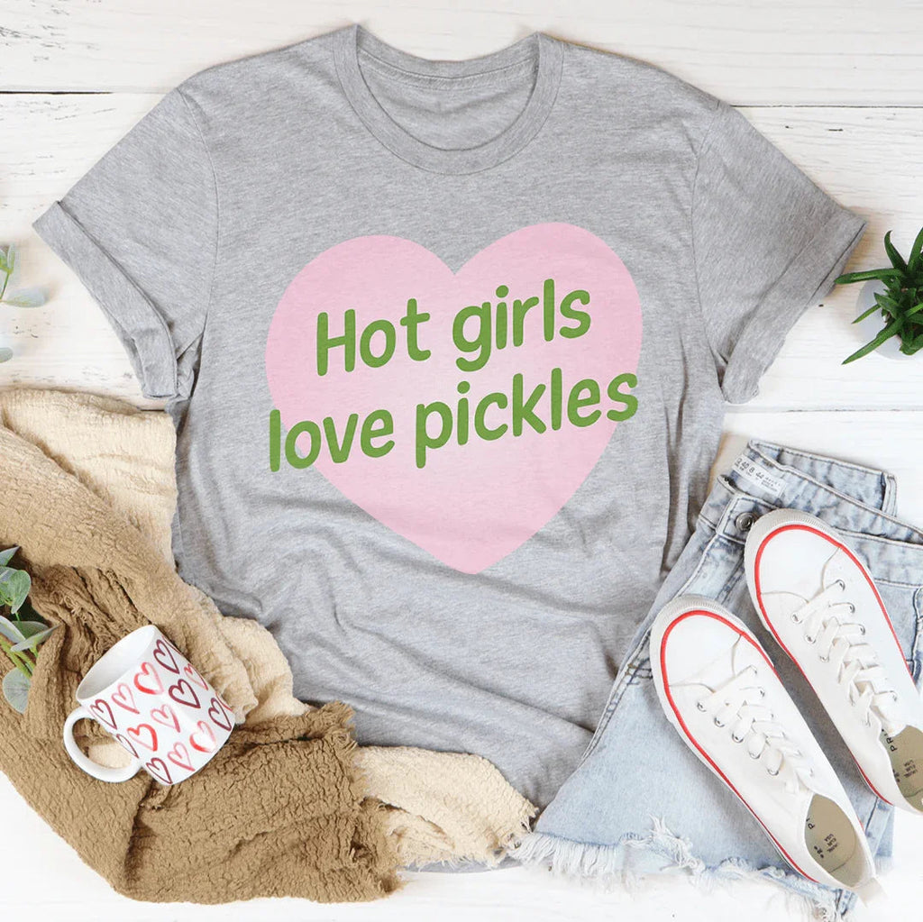 Hot girls Love Pickles Tee Peachy Sunday