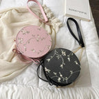 Hot Looking Sweet Lace Round Handbags High Quality PU Leather Small Fresh Flower Chain Shoulder Crossbody Bags For Women Stevvex