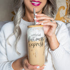 Hot Mess 17oz Glass Tumbler With Bamboo Lid, 2 Stainless Straws and Cleaner BandsCo Straps