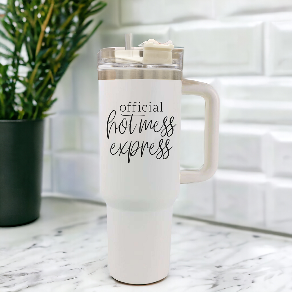Hot Mess 40oz Tumbler With Lid And Straw - Insulated Travel Cup BandsCo Straps