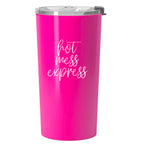 Hot Mess Pink 18oz Stainless Steel Travel Mug Vacuum Insulated Coffee Cup BandsCo Straps