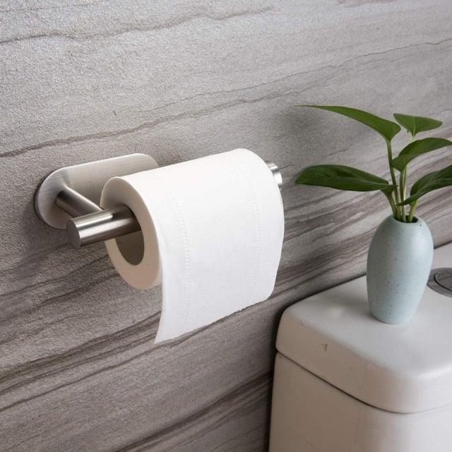 Household Toilet Roll Holder Self Adhesive Toilet Paper Holder For Bathroom Stick On Wall Stainless Steel Toilet Paper  Racks Toilet Paper Holder Self Adhesive Bathroom Paper Towel Roll Holder Wall Mount Stevvex