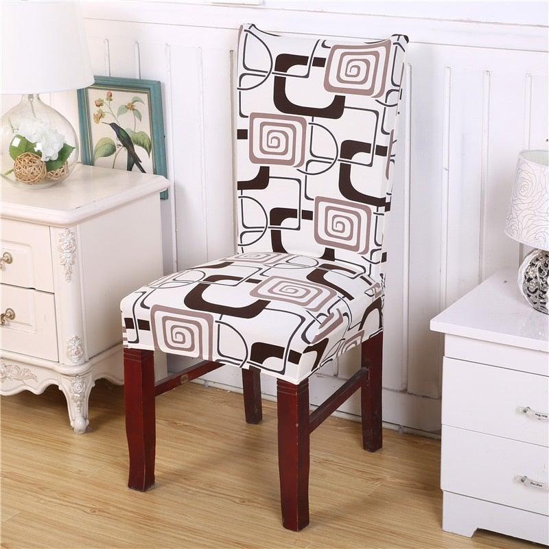 Housmife Printed Stretch Chair Cover Big Elastic Seat Chair Covers Slipcovers Restaurant Banquet Home Dining Party Decoration Stretch Spandex Removable Washable Anti-dust Seat Slipcover  Protector for Hotel Office Ceremony Banquet Stevvex