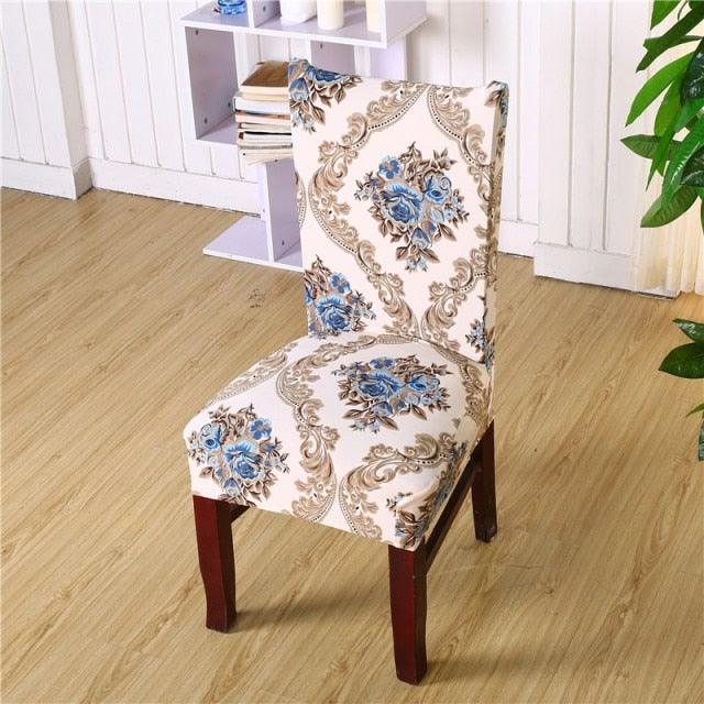 Housmife Printed Stretch Chair Cover Big Elastic Seat Chair Covers Slipcovers Restaurant Banquet Home Dining Party Decoration Stretch Spandex Removable Washable Anti-dust Seat Slipcover  Protector for Hotel Office Ceremony Banquet Stevvex