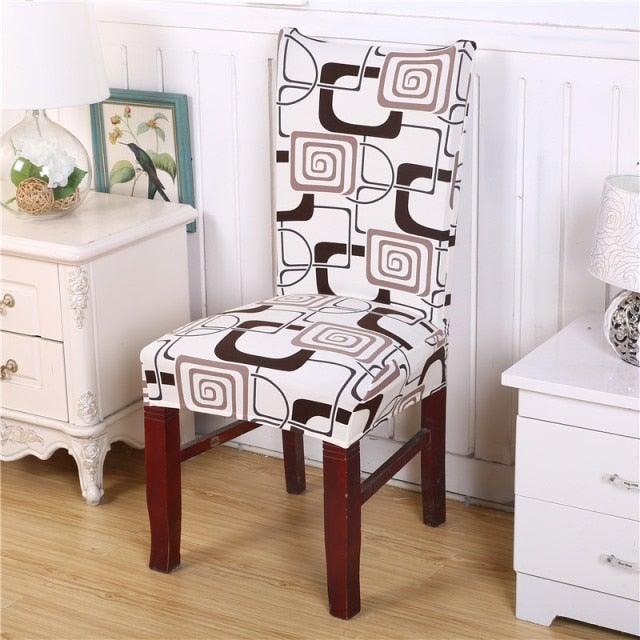 Housmife Printed Stretch Chair Cover Big Elastic Seat Chair Covers Slipcovers Restaurant Banquet Home Dining Party Decoration Stretch Spandex Removable Washable Anti-dust Seat Slipcover  Protector for Hotel Office Ceremony Banquet Stevvex