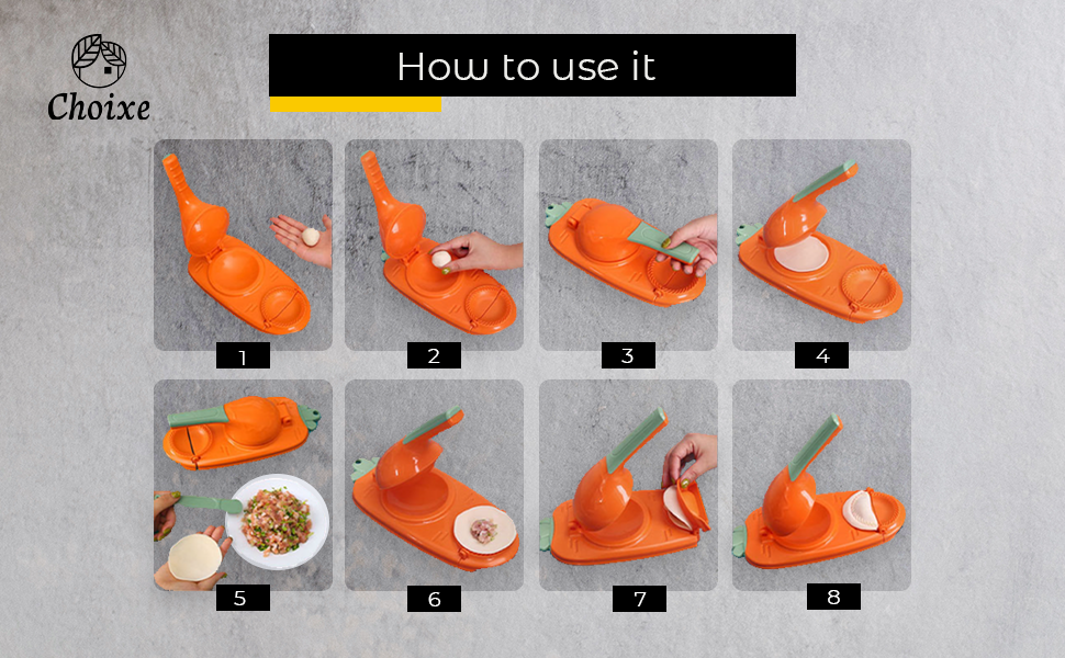 2-in-1 Dough Press Dumpling Empanada Maker Manual Wrapper Mold Kitchen Tool BandsCo Straps