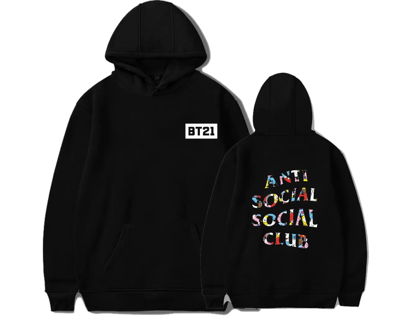 BTS Cartoon Style Hoodie and Merchandise Hoodie Pi-Mart