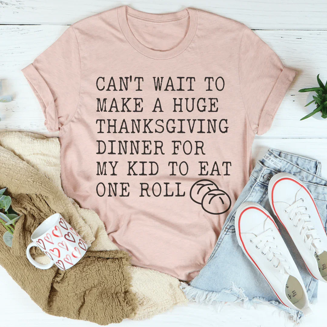 Huge Thanksgiving Dinner Tee Peachy Sunday