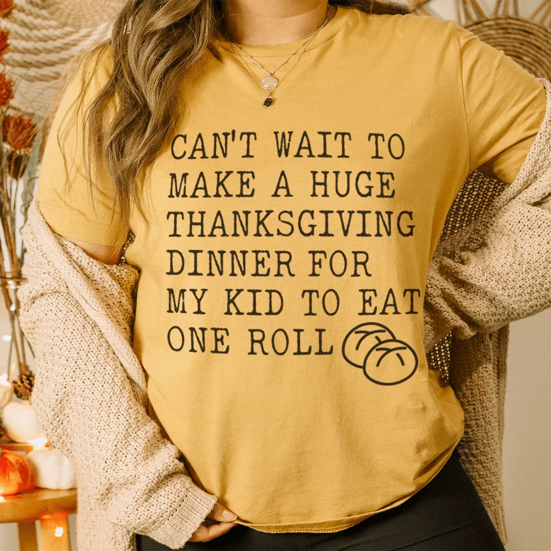 Huge Thanksgiving Dinner Tee Peachy Sunday