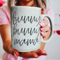 Hunny Bunny Mama Ceramic Mug 16oz Large Pastel Coffee Cup Blue Pink BandsCo Straps