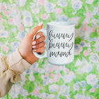 Hunny Bunny Mama Ceramic Mug 16oz Large Pastel Coffee Cup Blue Pink BandsCo Straps