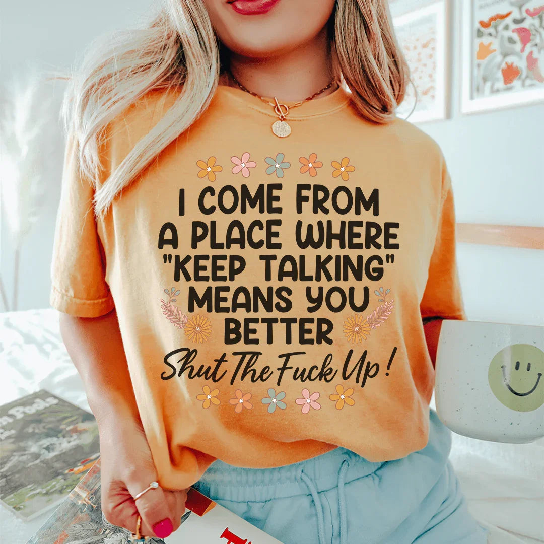 Keep Talking Tee Peachy Sunday