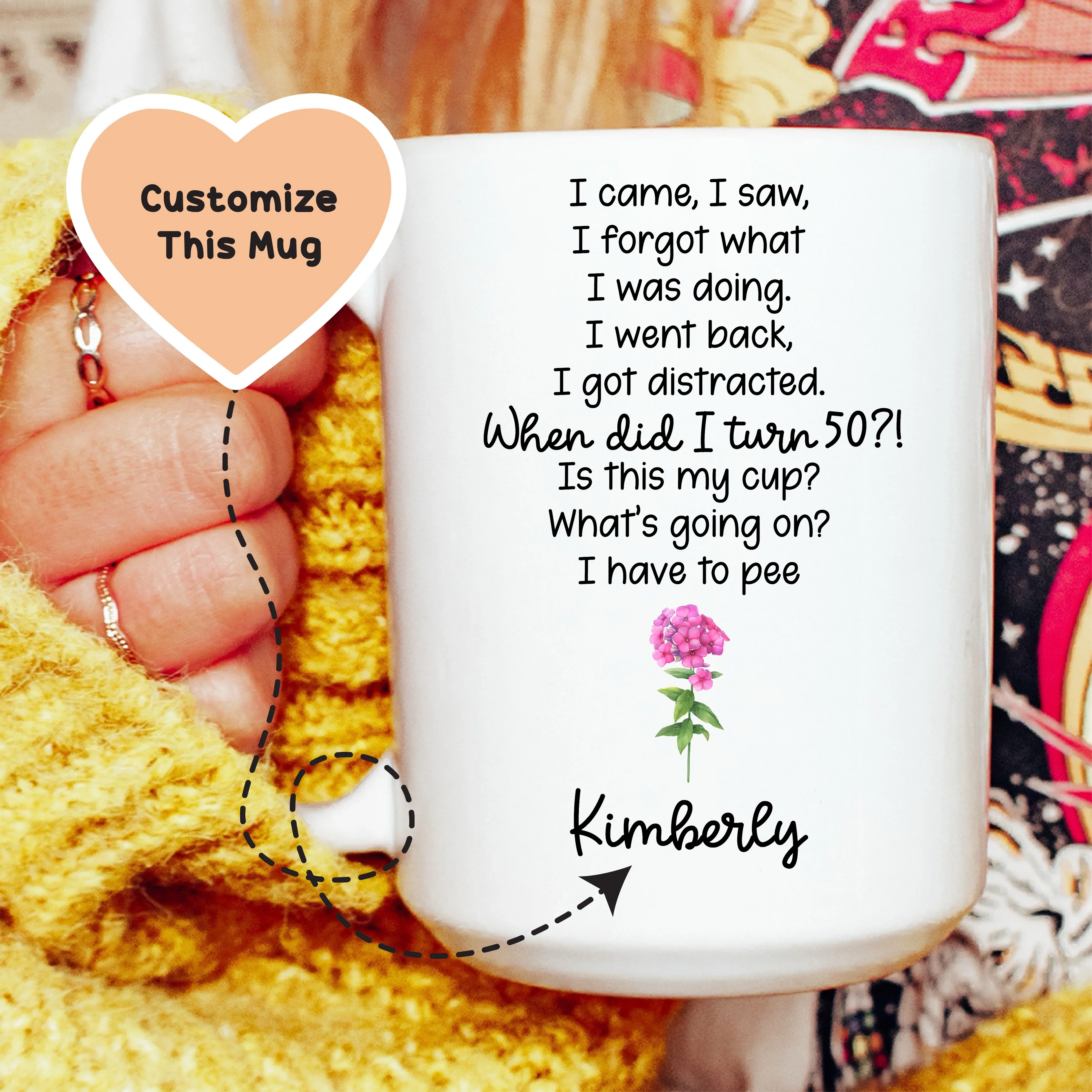 I Forgot What I Was Doing Custom Birthday Mug Peachy Sunday