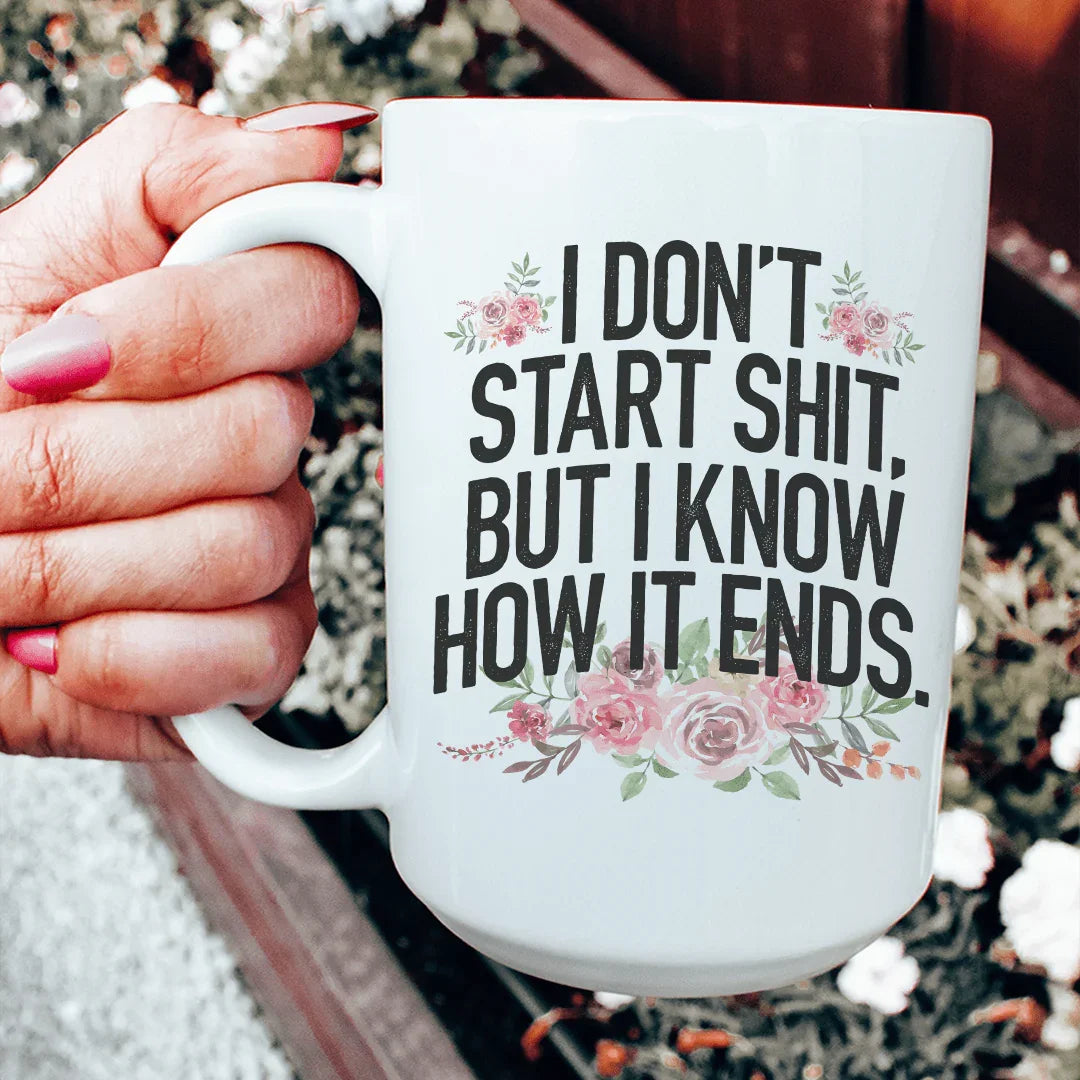 I Know How It Ends Mug 15 oz Peachy Sunday