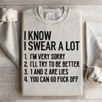 I Know I Swear A lot Sweatshirt Peachy Sunday