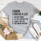 I Know I Swear A lot Tee Peachy Sunday