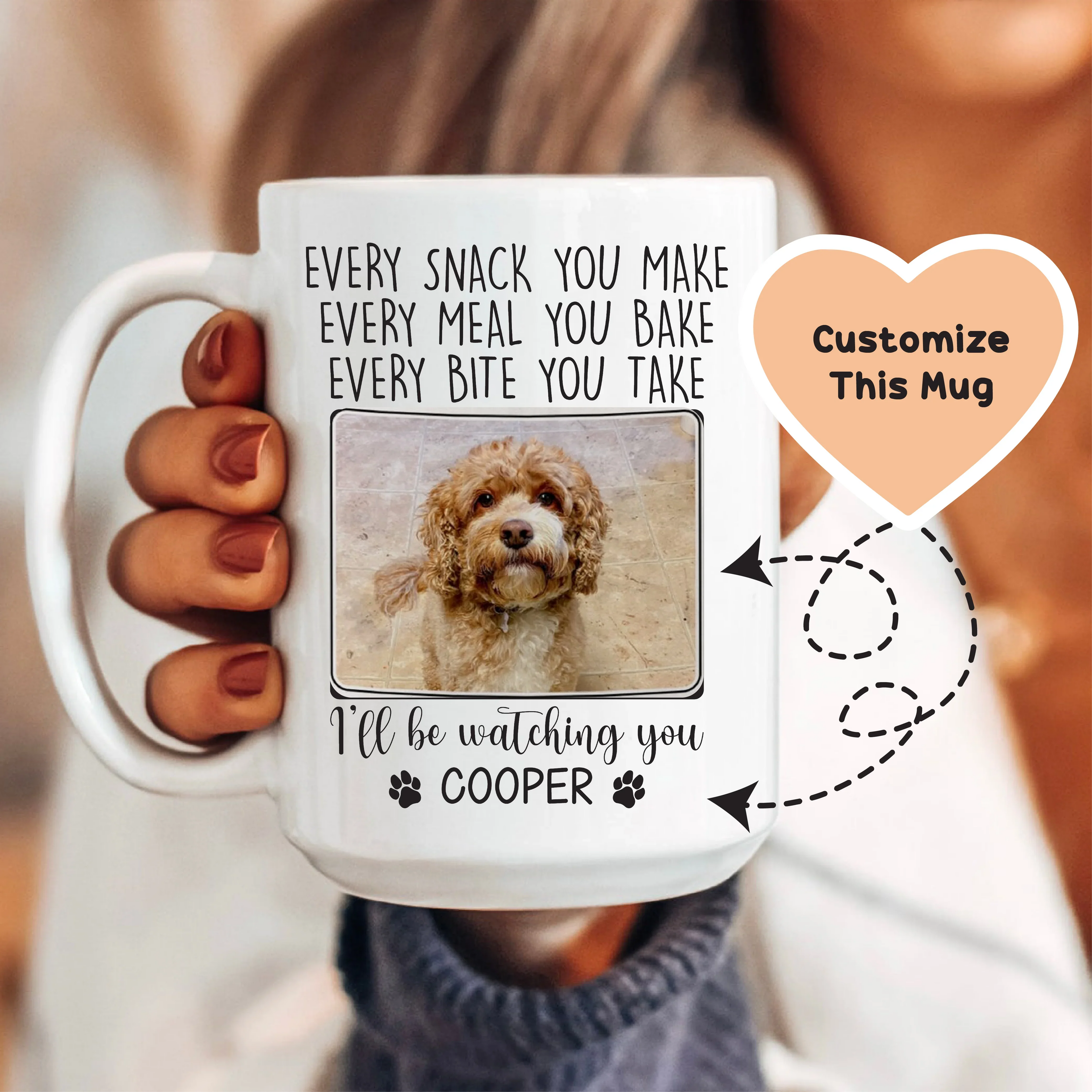 I’ll Be Watching You Custom Pet Mug Peachy Sunday