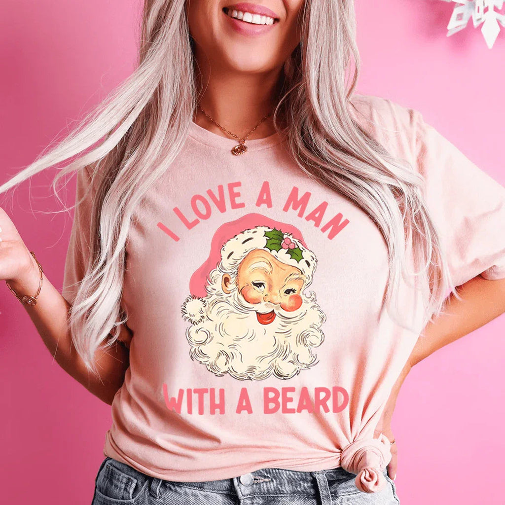 I Love A Man With A Beard Tee Peachy Sunday