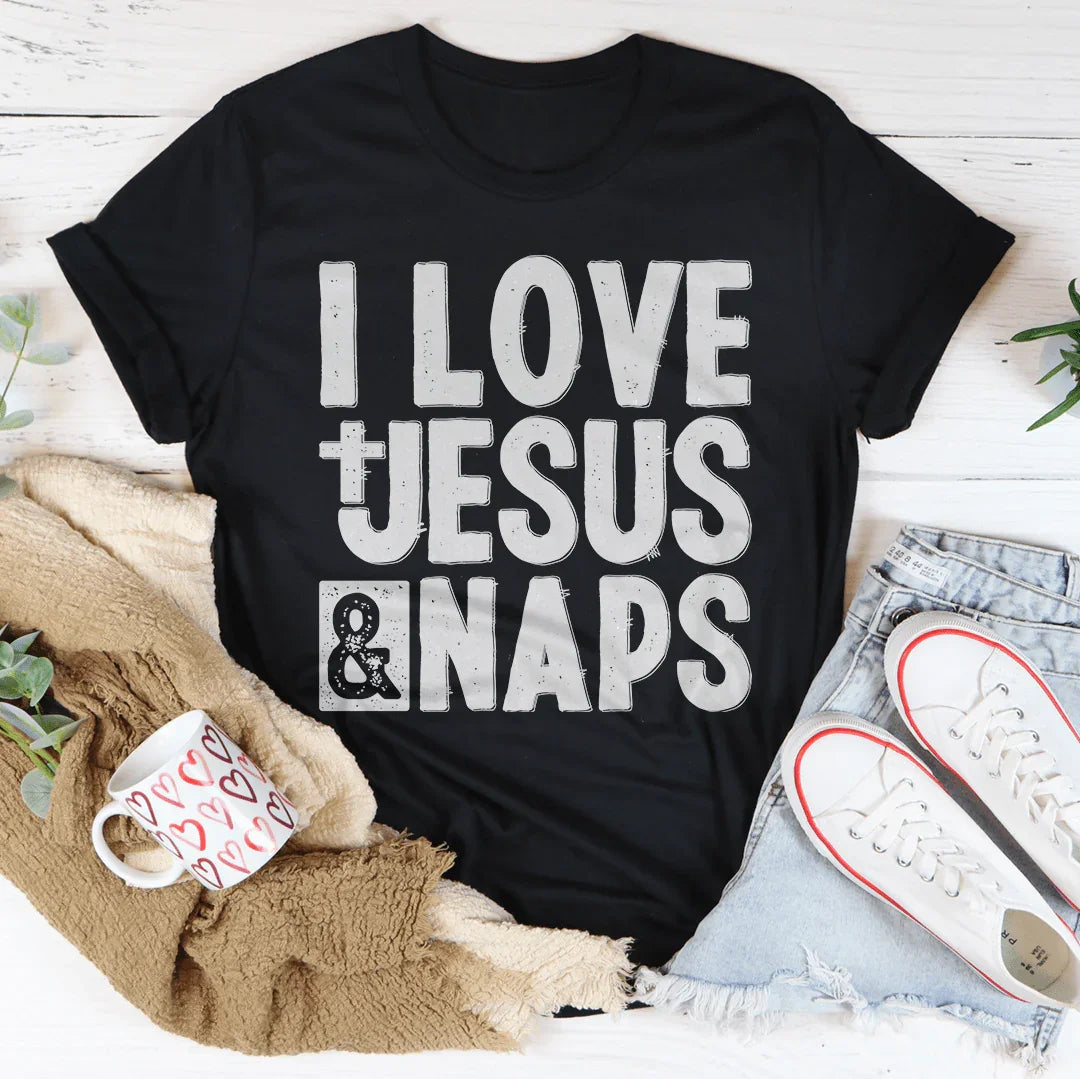 I Love Jesus & Naps Tee Peachy Sunday