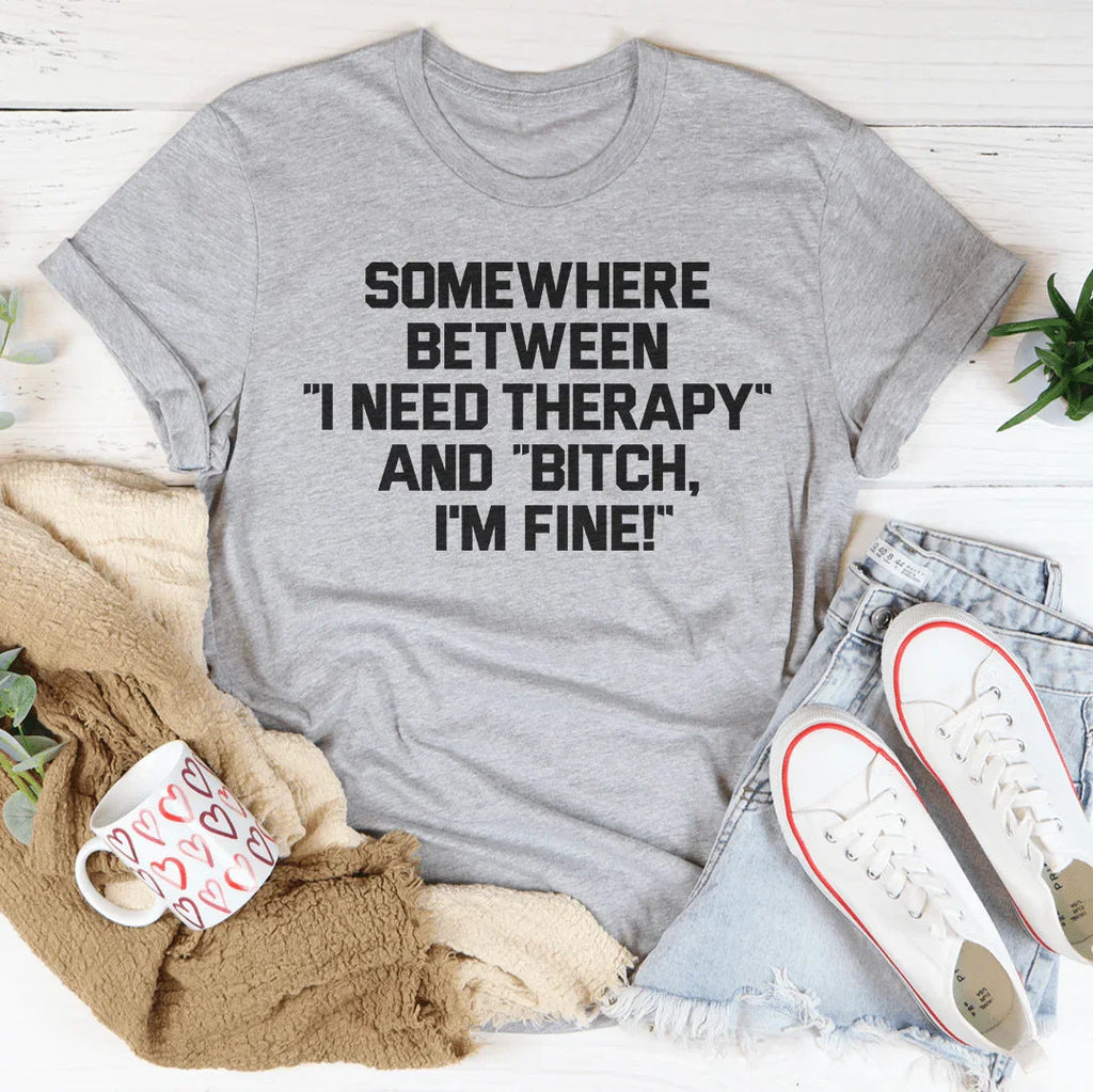 I Need Therapy Tee Peachy Sunday