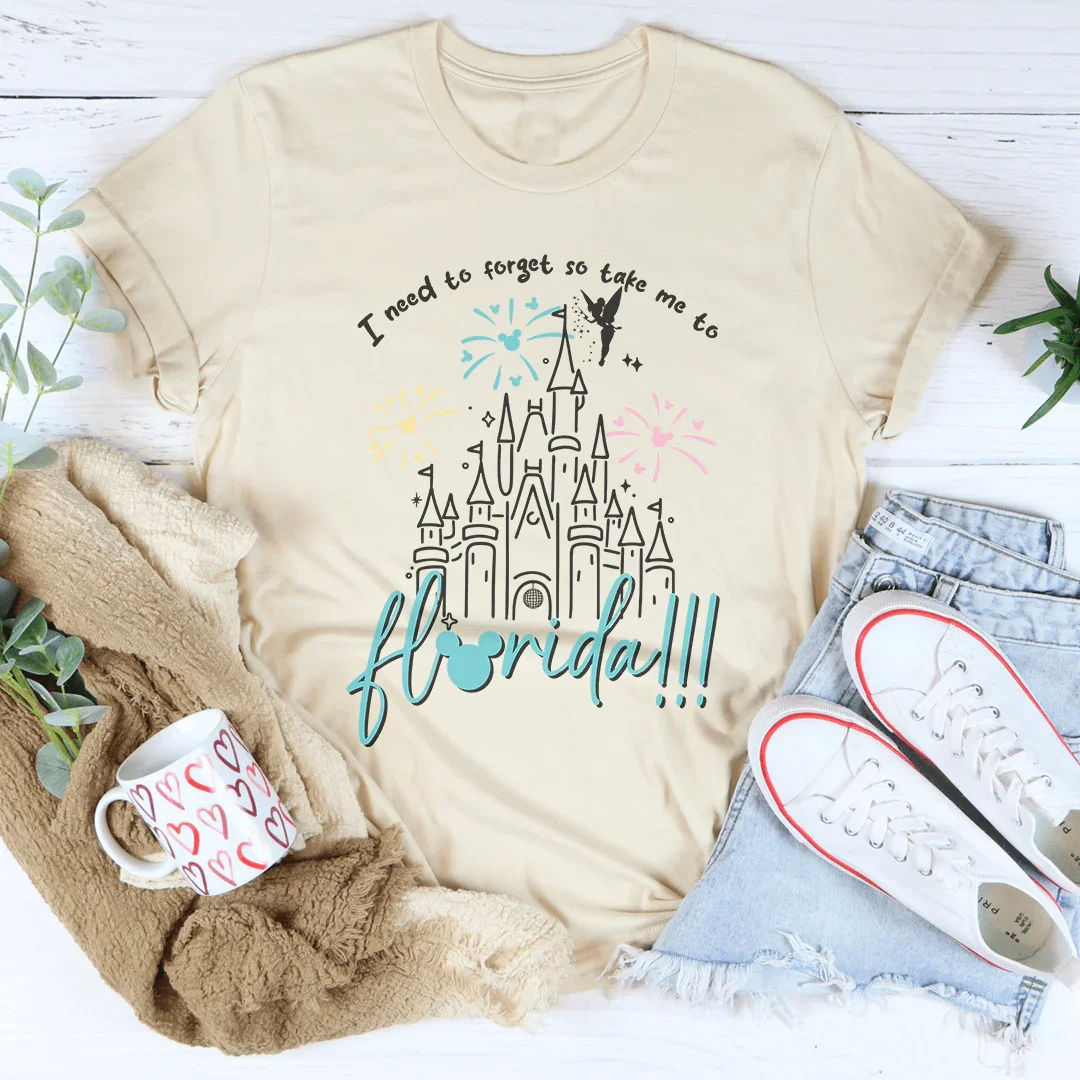 I Need To Forget So Take Me To Florida Tee Peachy Sunday