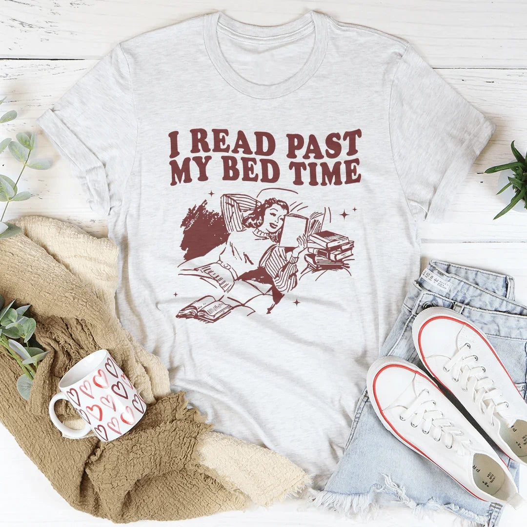I Read Past My Bed Time Tee Peachy Sunday