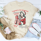 I Spend A Lot Of Money Christmas Shopping Tee Peachy Sunday