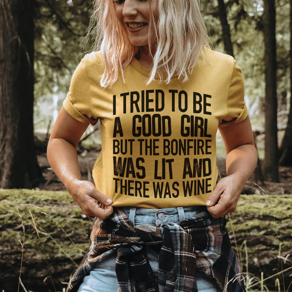 I Tried To Be A Good Girl Tee Peachy Sunday