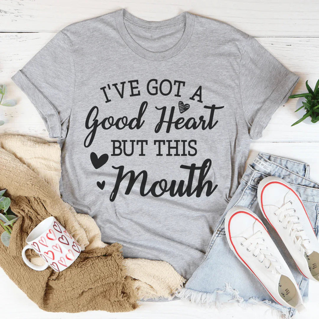 I've Got A Good Heart But This Mouth Tee Peachy Sunday