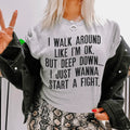 I Walk Around Like I'm Ok Tee Peachy Sunday