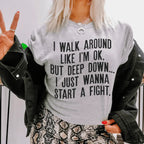 I Walk Around Like I'm Ok Tee Peachy Sunday