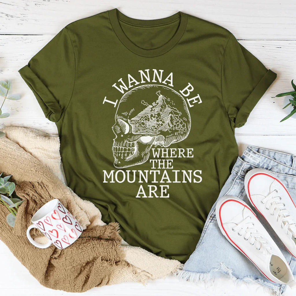 I Wanna Be Where The Mountains Are Tee Peachy Sunday