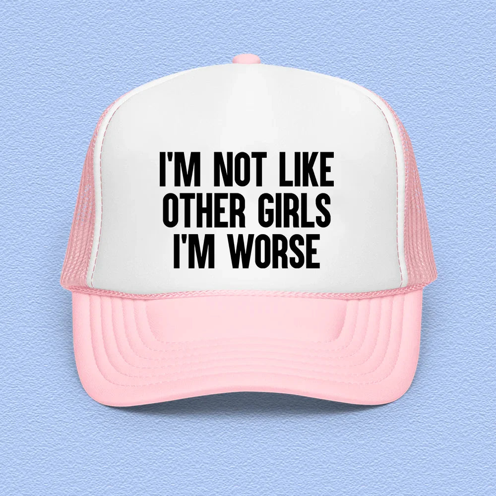 I Wonder If You Look Both Ways Trucker Hat Peachy Sunday