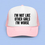 I Wonder If You Look Both Ways Trucker Hat Peachy Sunday
