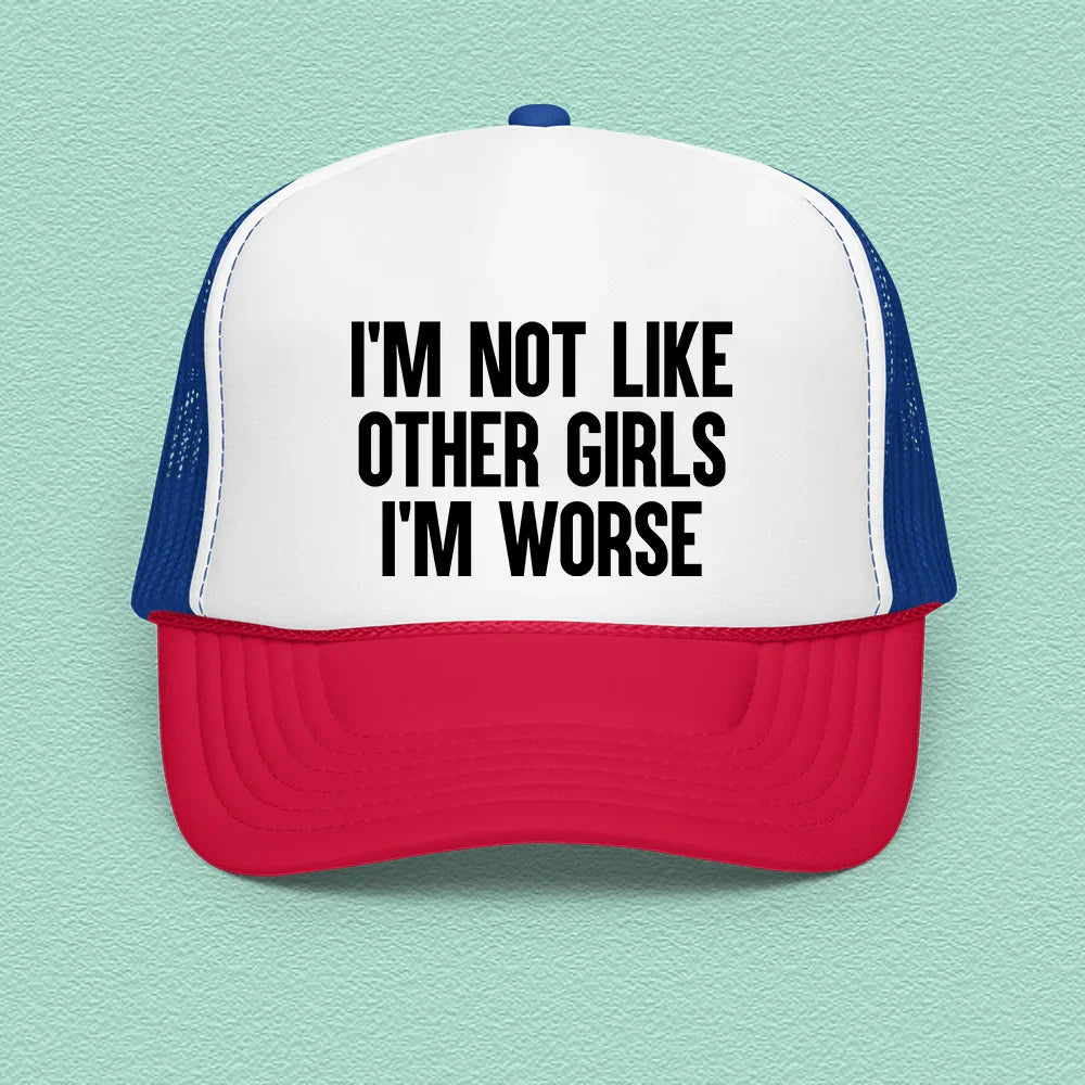 I Wonder If You Look Both Ways Trucker Hat Peachy Sunday