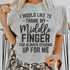 I Would Like To Thank My Middle Finger Tee Peachy Sunday