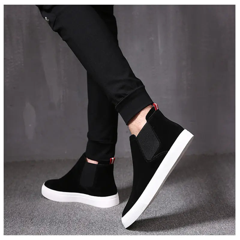 Men's High-Top Chelsea Boots - Genuine Leather Casuals Pi-Mart