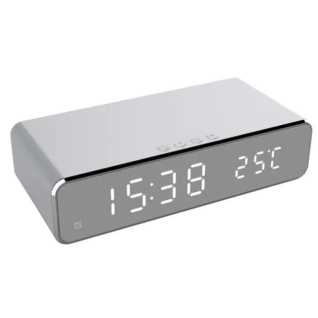 LED Alarm Clock QI Wireless Charger Pi-Mart