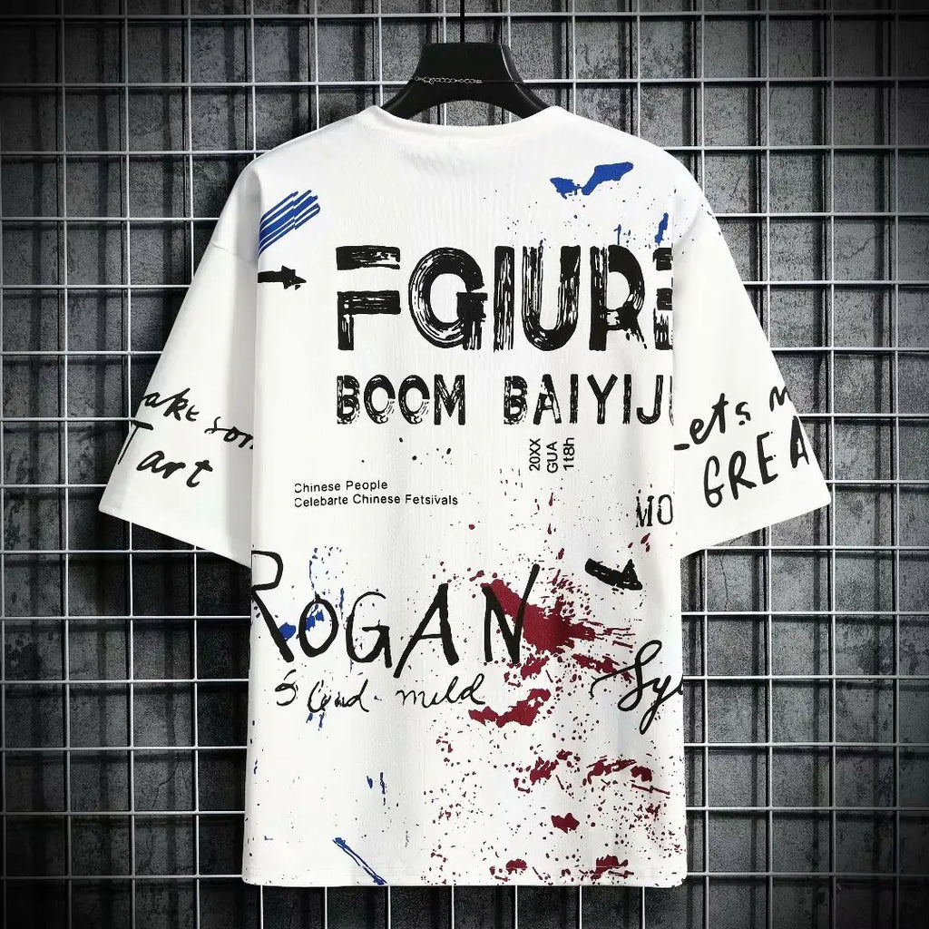 Korean Fashion Summer Men's Graphic Half Sleeve T-Shirts