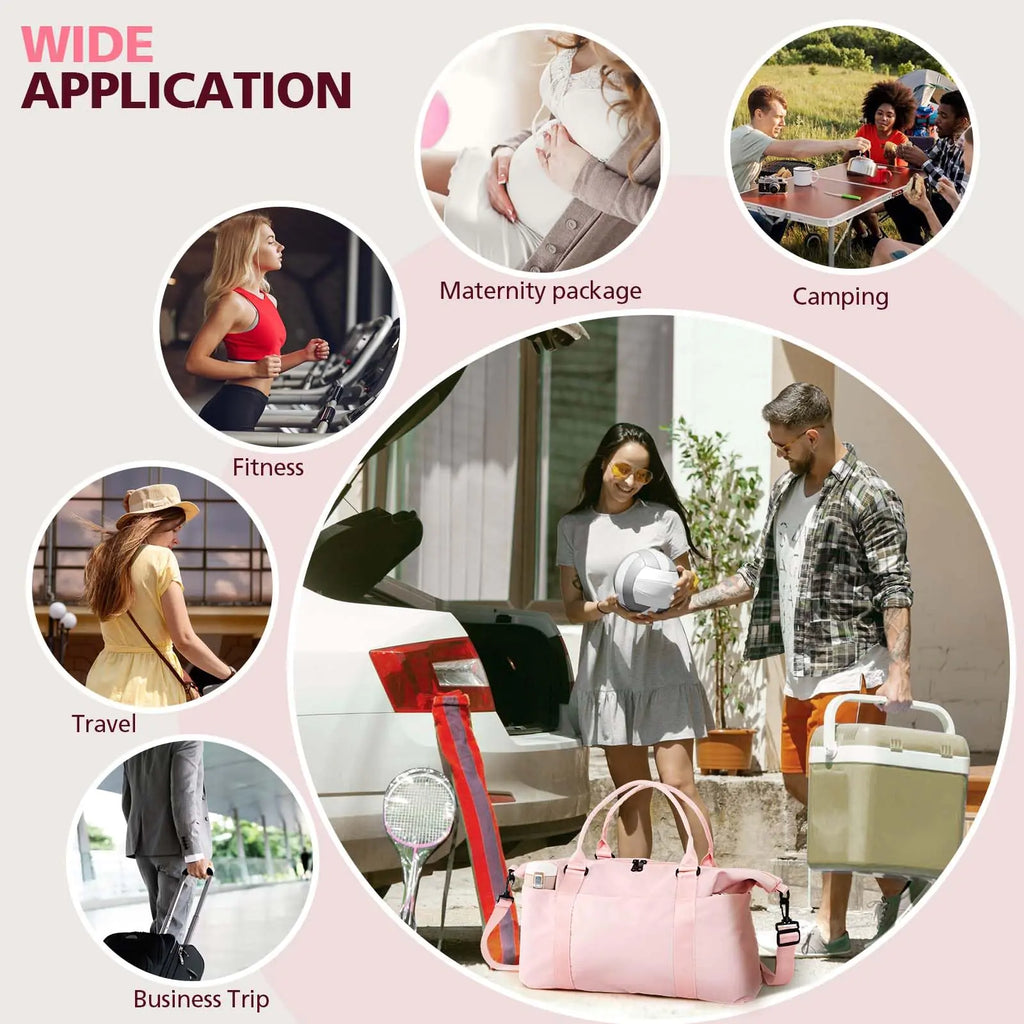 Coral Pink Waterproof Travel Duffle Pi-Mart