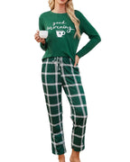 difficort Pajamas for Women Soft Sleepwear Set Long Sleeve Comfy Pjs Top and Pants Loungewear Dark Green Large Lootquake LLC