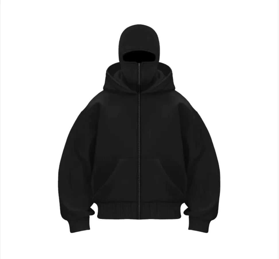 Fleece-Lined Dual Hood Sweatshirt Pi-Mart