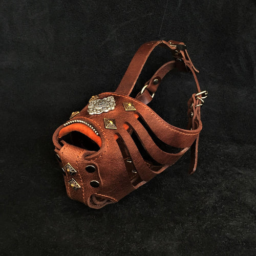 ''Aztec'' Dark Brown Basket Muzzle - SJB-DIAMOND ELITES