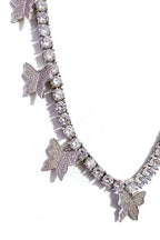 Iced Butterfly Choker Necklace Crystal Tennis Chain