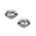Icy Lips Sterling Silver Stud Earrings With CZ Stones