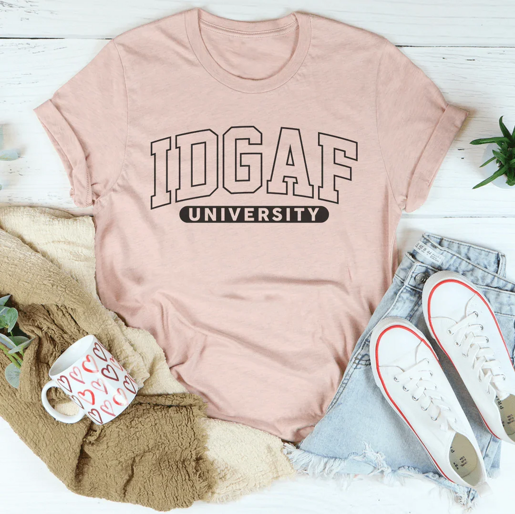 Idgaf University Tee Peachy Sunday