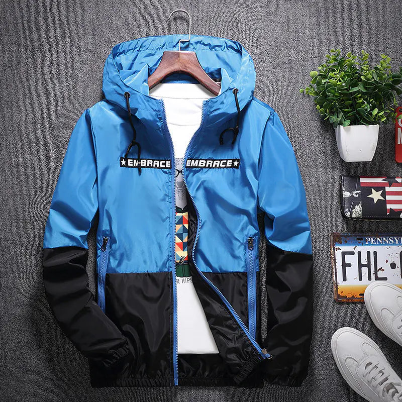 Men's Hooded Jacket for Youth - Casual Windbreaker Pi-Mart