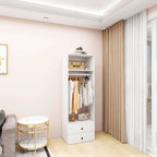 A2 Modular Wooden Closet Organizer System,Clothes Organizer, Closet System with 1 Closet Shelves, Closet Organizer System with 2 Closet Drawers for Clothes Storage, Walk in Closet Organizers and Storage, Closet(24"W x 16"D x 71"H) Pi-Mart